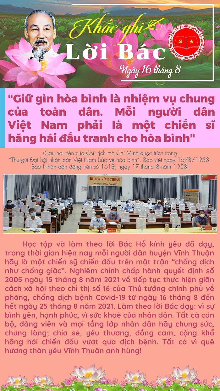 Khắc ghi lời Bác ngày 16-8