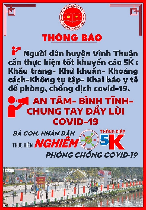 Vĩnh Thuận thực hiện tốt quy định 5K