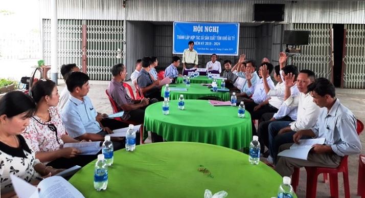 Hội nghị thành lập hợp tác xã sản xuất tôm khô Âu Tỷ nhiệm kỳ 2019-2024