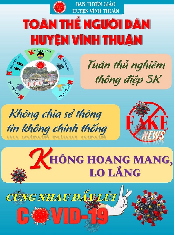 Toàn dân huyện Vĩnh Thuận tuân thủ quy định 5K